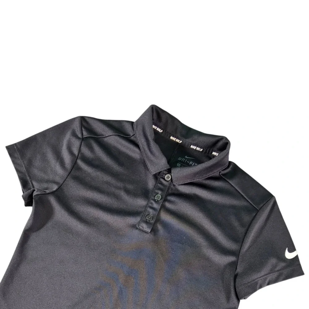 Nike Golf Women's XS Dri-FIT Polo Shirt Short Sleeve Black Performance 4-Button‎